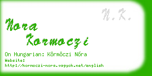 nora kormoczi business card