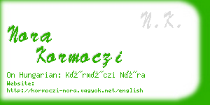 nora kormoczi business card